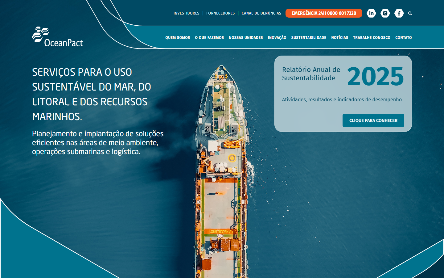 OceanPact: página inicial do site