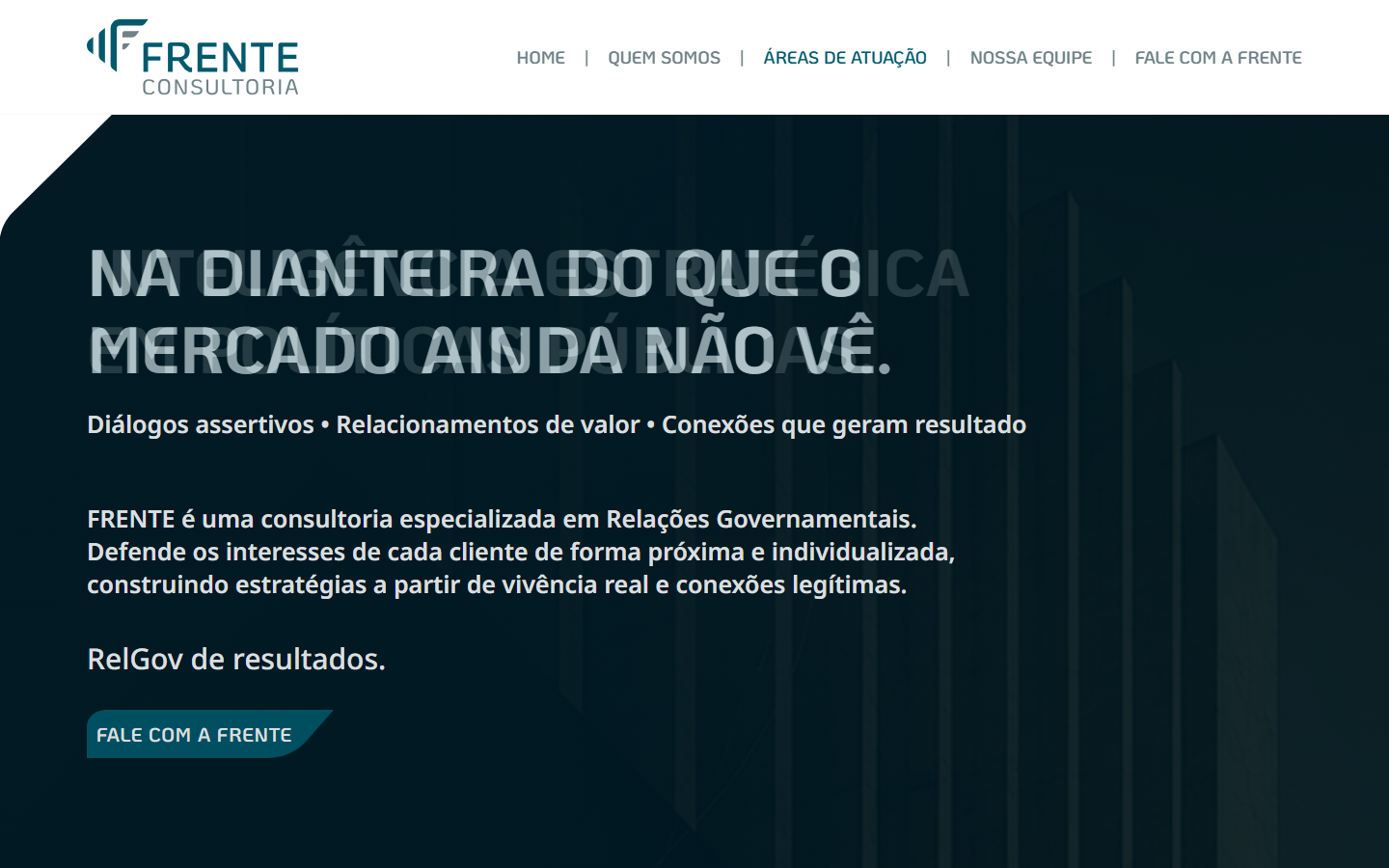 Frente Consultoria: página inicial do site