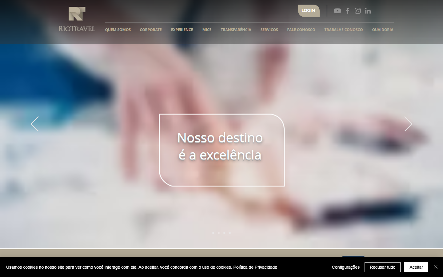 RioTravel: página inicial do site